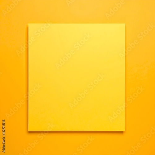 A vibrant yellow square is prominently positioned against a textured orange wall, creating a striking contrast that draws the eye and adds warmth to the scene.