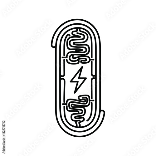 Fotografija Outline icon of a mitochondrion representing cellular energy production with a l