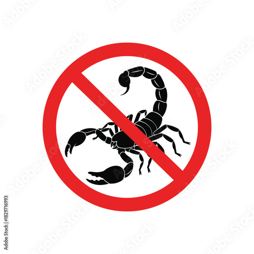 Pest control. Insects icon set. Insect repellent label product. Isolated forbidding and warning signs of harmful insects and rodents. Vector illustration