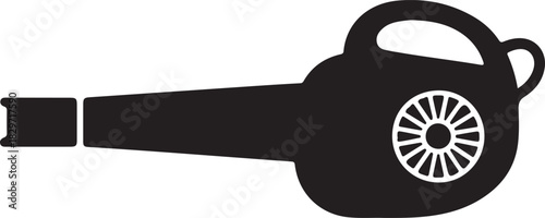 Hair dryer vector icon black silhouette of a household appliance for styling hair on a transparent background