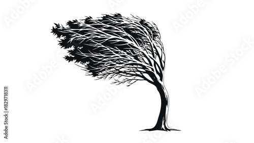 Traffic light with yellow light on simple black silhouette