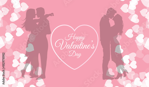 Beautiful in love hugging valentines day celebration card background