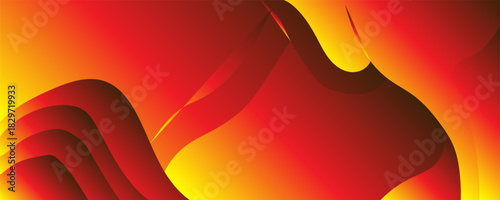 Abstract Smooth Red Orange Curvy Background Design Template Vector, Red Blurry Background with Copy Space for Text