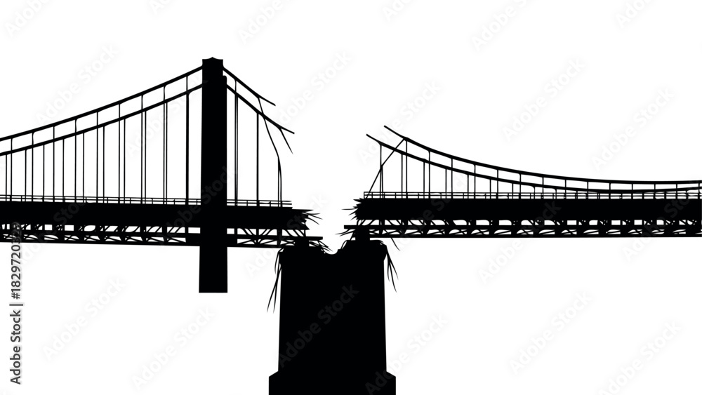 Obraz premium Cityscape silhouette black and white urban skyline silhouette