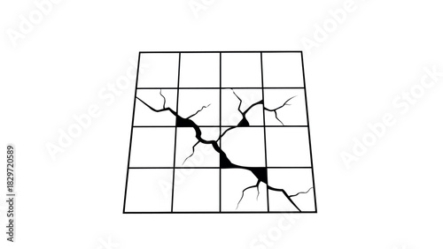 Avalanche warning sign with car silhouette on white background silhouette