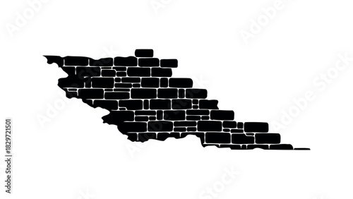 Abstract data visualization with lines and blocks in silhouette style silhouette