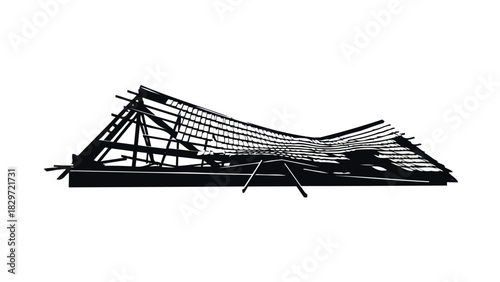 Abstract chimney silhouette against white background with intricate details silhouette