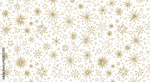 Elegant gold snowflake pattern on cream background for festive occasions