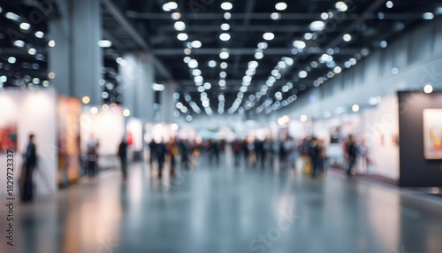 Wallpaper Mural Blurred Photo Of Modern Exhibition Hall With Bright Booths And Elegant Displays In A Trade Show Setting. Defocused Image. Torontodigital.ca