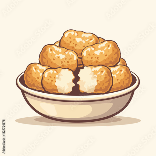 Tater tots logo vector illustration template. Simple design