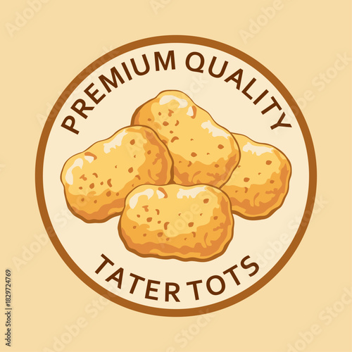 Tater tots logo vector illustration template. Simple design