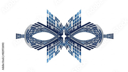 Abstract digital checkered mask or eye shape