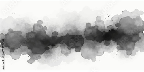Abstract grunge black and white texture resembling vintage paper with pollution and smoke, suggesting an explosion in the dark sky