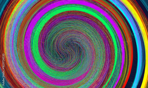 Colorful Abstract Spiral Background with Vibrant Swirl Lines and Dynamic Circular Motion