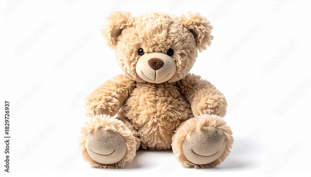 Fototapeta premium Classic Brown Teddy Bear Plush on Clean Soft Background