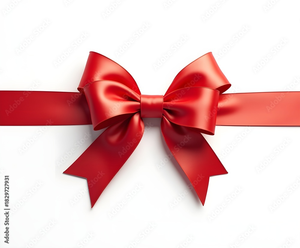 Fototapeta premium Decorative Ribbon Bow Isolated on White Background