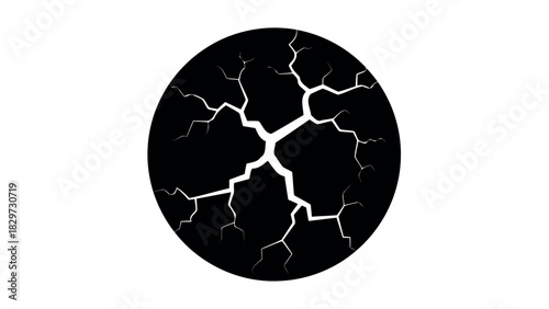 Cracked obelisk silhouette on white background with distressed texture silhouette