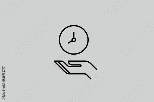 time illustration in line style design. Vector illustration.	
