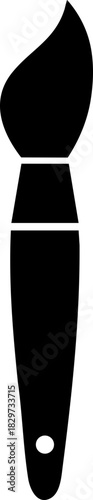 Paint brush black silhouette clipart design illustration isolated on background 