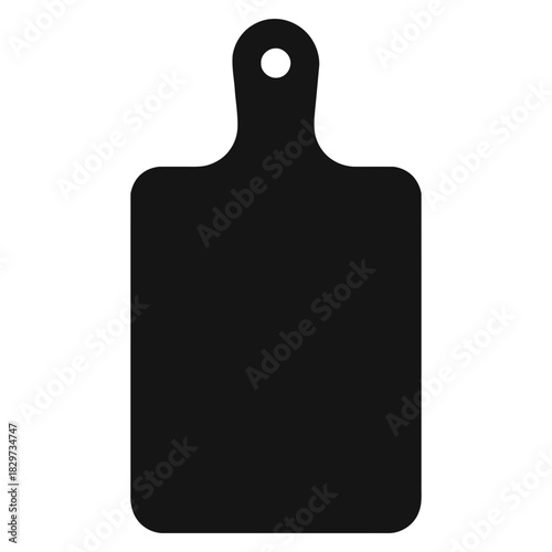 Cutting board silhouette icon minimal black wooden kitchen chopping vector