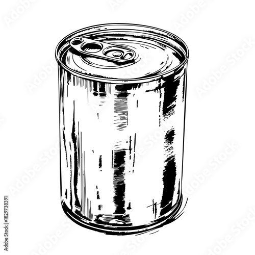 Hand-drawn vector illustration of a tin can