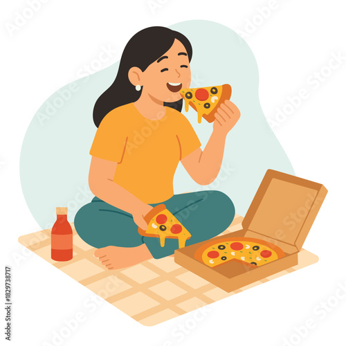 World Pizza Day Celebration Pizza Illustration