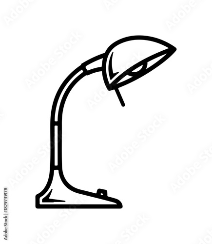 Modern desk lamp illustration for workspace design projects, creating bright ideas and illuminating study spaces, originally a vector graphic