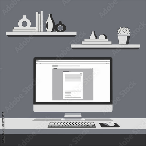 Modern desktop computer with keyboard and mouse on a desk.