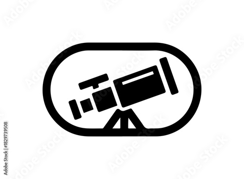 Explore the cosmos with this telescope icon, perfect for astronomy enthusiasts and science educators, originally a scalable vector graphic