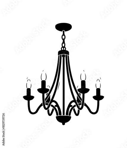 Elegant chandelier illustration, ornate lighting fixture, classic interior design element, perfect for architectural renderings and upscale decor projects