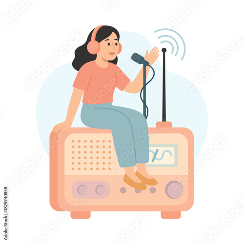 World Radio Day Broadcasting and Communication Illustration