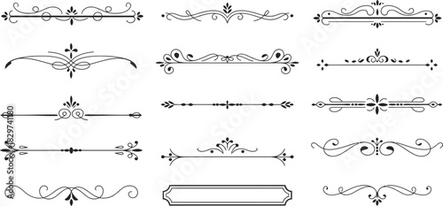 Elegant collection of vintage calligraphic dividers and page ornaments
