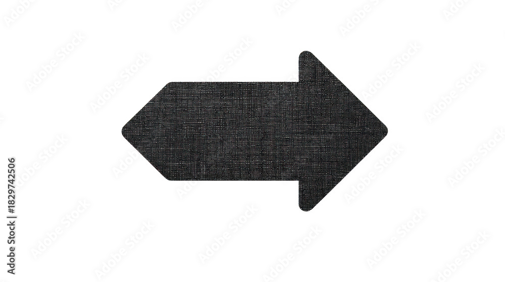 Obraz premium Black arrow icon textured surface right direction isolated on transparent background simple geometric shape modern minimal style navigation symbol digital graphic element