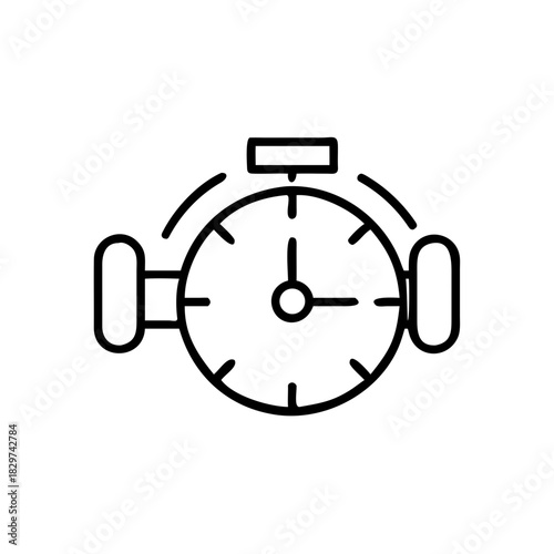 Stopwatch icon in minimalistic design for daily routine concept  