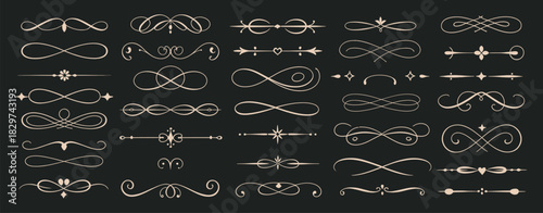 Elegant Decorative Flourishes and Dividers Collection for Design Elements