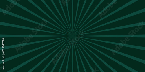 A deep green sunburst pattern radiates from the center outwards across the entire frame creating a dynamic and energetic abstract background design with radiating lines and a central focal point
