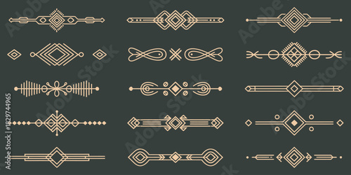 Collection of Decorative Geometric Ornate Dividers and Ornaments