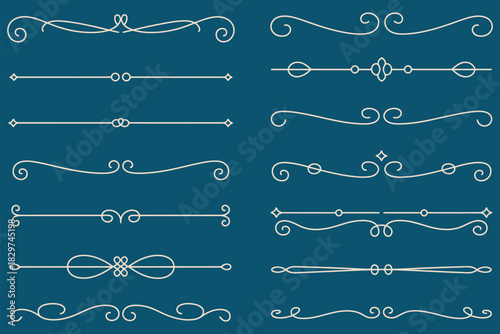 Elegant Decorative Divider Collection Classic Swirls and Line Accents