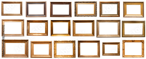 set of various baroque horizontal pictute frames