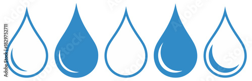 water and oil drop icon set