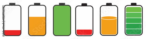 battery charge level indicator icons