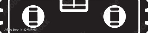 Vertical spirit level vector icon showing a construction tool for measuring horizontal and vertical surfaces