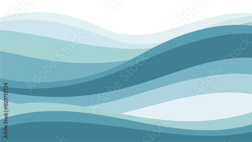 Abstract background with flowing blue and teal wave patterns, creating a serene and modern design.