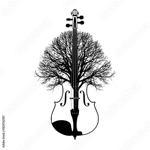 Elegant cello tree design for music lovers