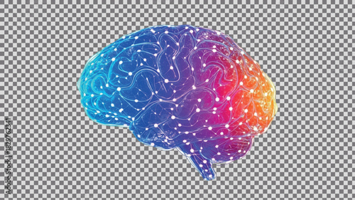 AI Neural Network Brain Concept: Digital Intelligence & Connectivity.