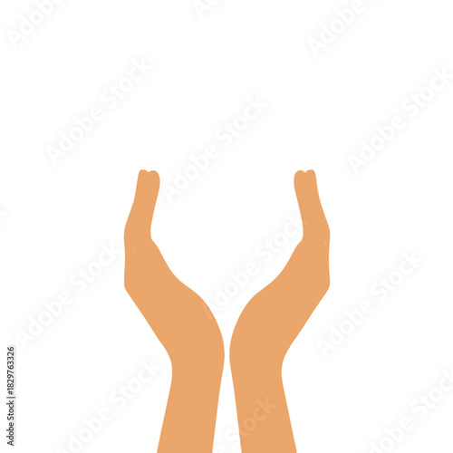 Hands holding or protecting something overhead