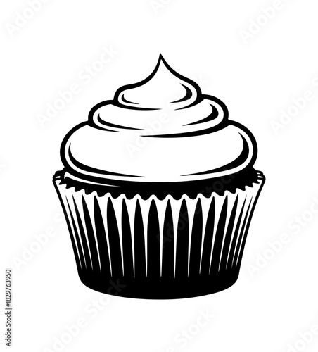 Delicious cupcake with creamy frosting, a tempting treat for sweet tooths and dessert lovers