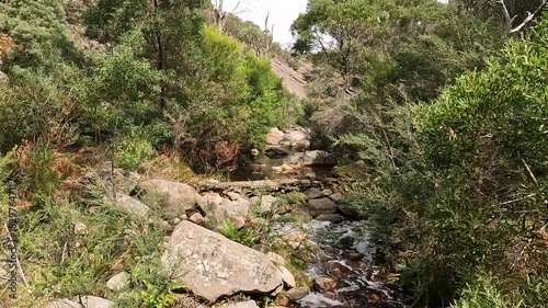 Stony Creek with Rocky Riverbed Flowing into Venus Baths, Grampians National Park, Victoria Australia