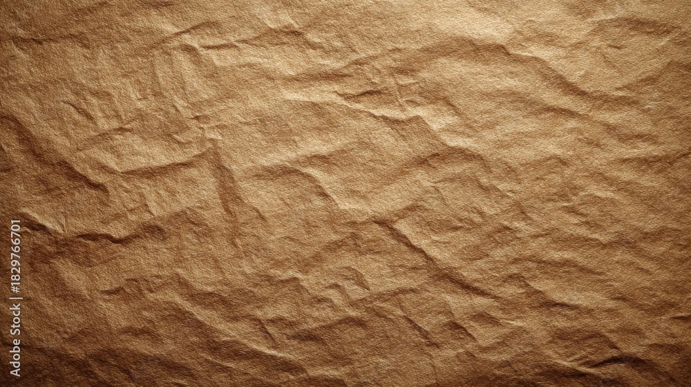 Fototapeta premium Textured crumpled paper background with warm tones