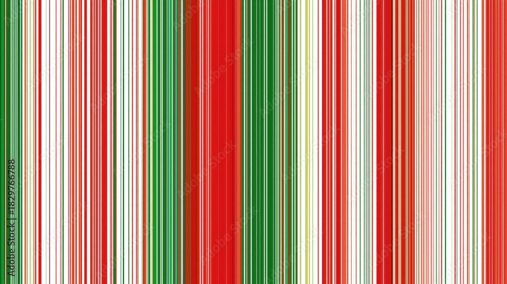 Fototapeta premium Vibrant Vertical Stripes Pattern in Red, Green, and White for Festive Design Projects